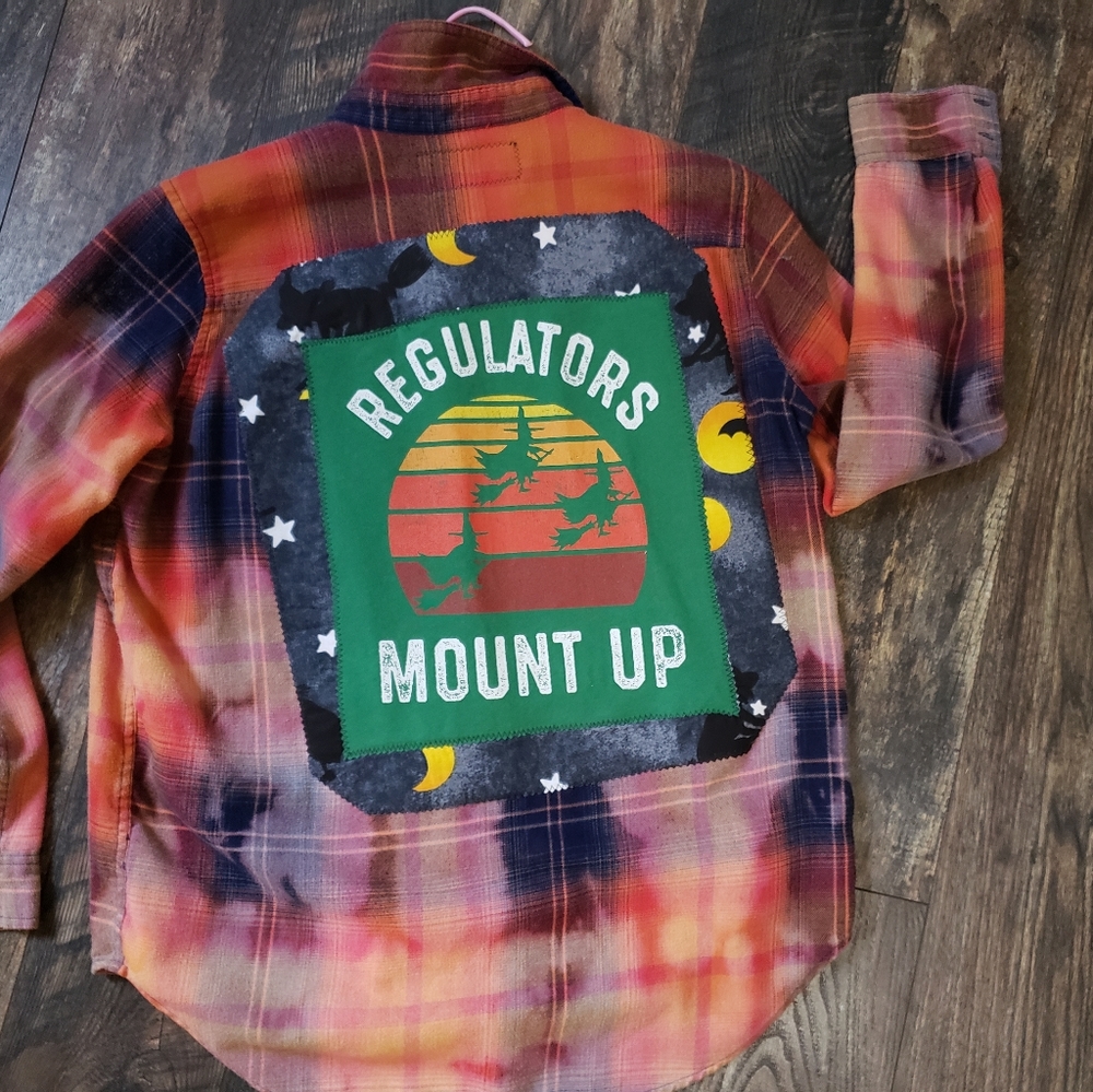 Bleached womens Halloween flannel